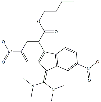 butyl 9-[bis(dimethylamino)methylene]-2,7-dinitro-9H-fluorene-4-carboxylate 结构式