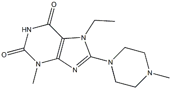 7-ethyl-3-methyl-8-(4-methyl-1-piperazinyl)-3,7-dihydro-1H-purine-2,6-dione 结构式