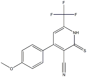 4-(4-methoxyphenyl)-2-thioxo-6-(trifluoromethyl)-1,2-dihydro-3-pyridinecarbonitrile 结构式