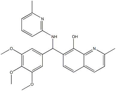 2-methyl-7-[[(6-methyl-2-pyridinyl)amino](3,4,5-trimethoxyphenyl)methyl]-8-quinolinol 结构式