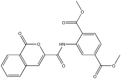 dimethyl 2-{[(1-oxo-1H-isochromen-3-yl)carbonyl]amino}terephthalate 结构式