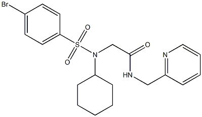 2-[[(4-bromophenyl)sulfonyl](cyclohexyl)amino]-N-(2-pyridinylmethyl)acetamide 结构式