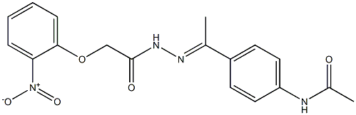 N-{4-[N-({2-nitrophenoxy}acetyl)ethanehydrazonoyl]phenyl}acetamide 结构式