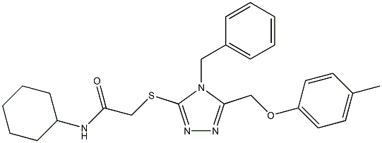 2-({4-benzyl-5-[(4-methylphenoxy)methyl]-4H-1,2,4-triazol-3-yl}sulfanyl)-N-cyclohexylacetamide 结构式