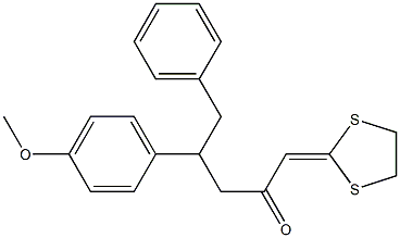 1-(1,3-dithiolan-2-ylidene)-4-(4-methoxyphenyl)-5-phenyl-2-pentanone 结构式
