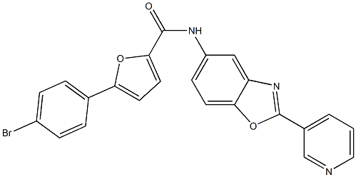 5-(4-bromophenyl)-N-[2-(3-pyridinyl)-1,3-benzoxazol-5-yl]-2-furamide 结构式