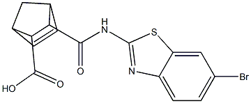 3-{[(6-bromo-1,3-benzothiazol-2-yl)amino]carbonyl}bicyclo[2.2.1]hept-5-ene-2-carboxylic acid 结构式