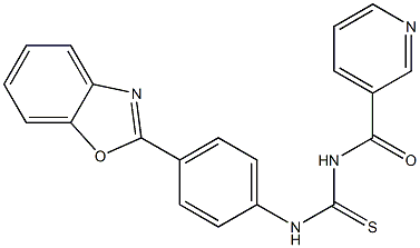 N-[4-(1,3-benzoxazol-2-yl)phenyl]-N'-(3-pyridinylcarbonyl)thiourea 结构式