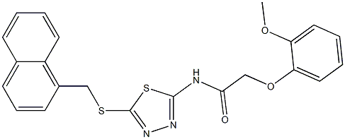 2-(2-methoxyphenoxy)-N-{5-[(1-naphthylmethyl)sulfanyl]-1,3,4-thiadiazol-2-yl}acetamide 结构式