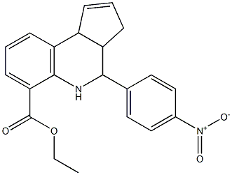 ethyl 4-{4-nitrophenyl}-3a,4,5,9b-tetrahydro-3H-cyclopenta[c]quinoline-6-carboxylate 结构式