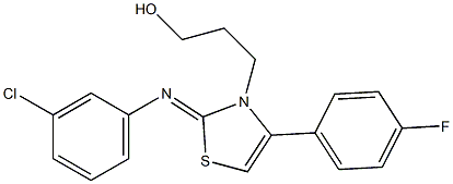 3-(2-[(3-chlorophenyl)imino]-4-(4-fluorophenyl)-1,3-thiazol-3(2H)-yl)-1-propanol 结构式