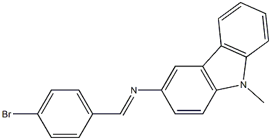 N-(4-bromobenzylidene)-N-(9-methyl-9H-carbazol-3-yl)amine 结构式