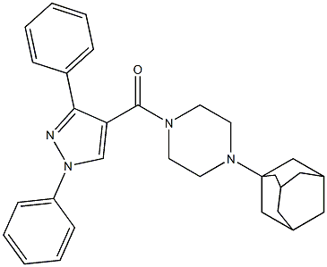 1-(1-adamantyl)-4-[(1,3-diphenyl-1H-pyrazol-4-yl)carbonyl]piperazine 结构式