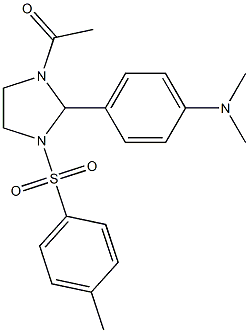 4-{1-acetyl-3-[(4-methylphenyl)sulfonyl]-2-imidazolidinyl}-N,N-dimethylaniline 结构式