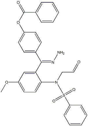 4-(2-{[4-methoxy(phenylsulfonyl)anilino]acetyl}carbohydrazonoyl)phenyl benzoate 结构式