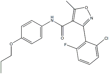 3-(2-chloro-6-fluorophenyl)-5-methyl-N-(4-propoxyphenyl)-4-isoxazolecarboxamide 结构式