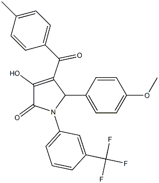 3-hydroxy-5-(4-methoxyphenyl)-4-(4-methylbenzoyl)-1-[3-(trifluoromethyl)phenyl]-1,5-dihydro-2H-pyrrol-2-one 结构式