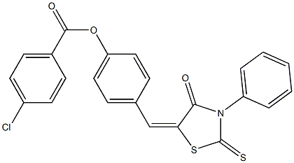 4-[(4-oxo-3-phenyl-2-thioxo-1,3-thiazolidin-5-ylidene)methyl]phenyl 4-chlorobenzoate 结构式