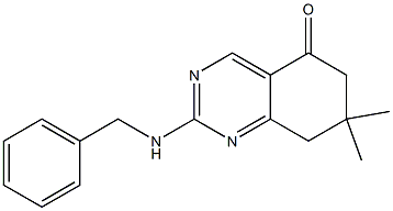 2-(benzylamino)-7,7-dimethyl-7,8-dihydro-5(6H)-quinazolinone 结构式