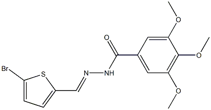 N'-[(5-bromo-2-thienyl)methylene]-3,4,5-trimethoxybenzohydrazide 结构式