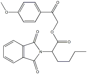 2-(4-methoxyphenyl)-2-oxoethyl 2-(1,3-dioxo-1,3-dihydro-2H-isoindol-2-yl)hexanoate 结构式