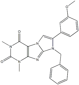 8-benzyl-7-(3-methoxyphenyl)-1,3-dimethyl-1H-imidazo[2,1-f]purine-2,4(3H,8H)-dione 结构式