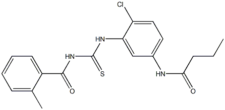 N-[4-chloro-3-({[(2-methylbenzoyl)amino]carbothioyl}amino)phenyl]butanamide 结构式