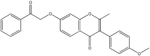 3-(4-methoxyphenyl)-2-methyl-7-(2-oxo-2-phenylethoxy)-4H-chromen-4-one 结构式