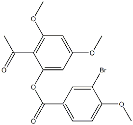 2-acetyl-3,5-dimethoxyphenyl 3-bromo-4-methoxybenzoate 结构式