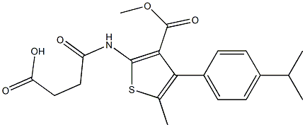 4-{[4-(4-isopropylphenyl)-3-(methoxycarbonyl)-5-methyl-2-thienyl]amino}-4-oxobutanoic acid 结构式