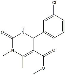 methyl 4-(3-chlorophenyl)-1,6-dimethyl-2-oxo-1,2,3,4-tetrahydro-5-pyrimidinecarboxylate 结构式