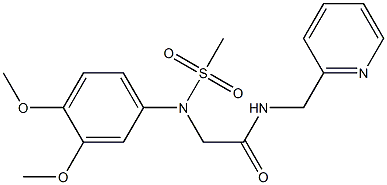 2-[3,4-dimethoxy(methylsulfonyl)anilino]-N-(2-pyridinylmethyl)acetamide 结构式