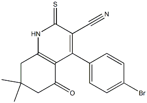 4-(4-bromophenyl)-7,7-dimethyl-5-oxo-2-thioxo-1,2,5,6,7,8-hexahydro-3-quinolinecarbonitrile 结构式