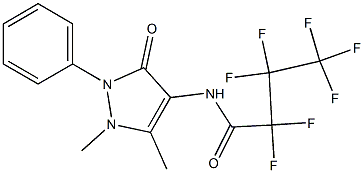 N-(1,5-dimethyl-3-oxo-2-phenyl-2,3-dihydro-1H-pyrazol-4-yl)-2,2,3,3,4,4,4-heptafluorobutanamide 结构式