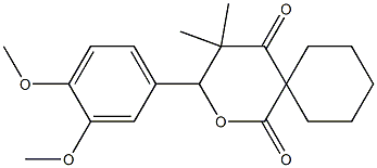 3-(3,4-dimethoxyphenyl)-4,4-dimethyl-2-oxaspiro[5.5]undecane-1,5-dione 结构式