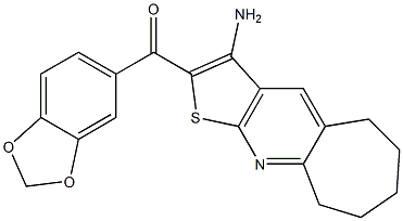 (3-amino-6,7,8,9-tetrahydro-5H-cyclohepta[b]thieno[3,2-e]pyridin-2-yl)(1,3-benzodioxol-5-yl)methanone 结构式