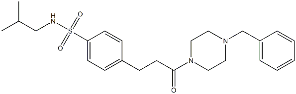 4-[3-(4-benzyl-1-piperazinyl)-3-oxopropyl]-N-isobutylbenzenesulfonamide 结构式