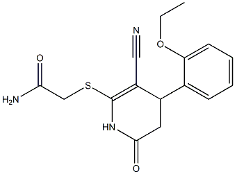 2-{[3-cyano-4-(2-ethoxyphenyl)-6-oxo-1,4,5,6-tetrahydro-2-pyridinyl]sulfanyl}acetamide 结构式