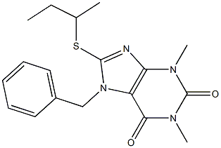 7-benzyl-8-(sec-butylthio)-1,3-dimethyl-3,7-dihydro-1H-purine-2,6-dione 结构式