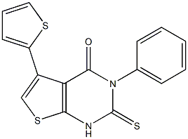 3-phenyl-5-(2-thienyl)-2-thioxo-2,3-dihydrothieno[2,3-d]pyrimidin-4(1H)-one 结构式