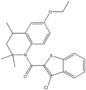 1-[(3-chloro-1-benzothien-2-yl)carbonyl]-2,2,4-trimethyl-1,2,3,4-tetrahydroquinolin-6-yl ethyl ether 结构式