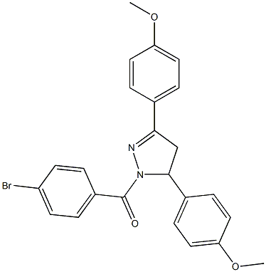 1-(4-bromobenzoyl)-3,5-bis(4-methoxyphenyl)-4,5-dihydro-1H-pyrazole 结构式