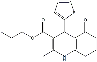 propyl 2-methyl-5-oxo-4-(2-thienyl)-1,4,5,6,7,8-hexahydro-3-quinolinecarboxylate 结构式