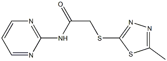 2-[(5-methyl-1,3,4-thiadiazol-2-yl)sulfanyl]-N-(2-pyrimidinyl)acetamide 结构式