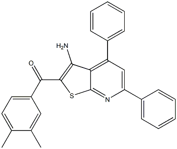 (3-amino-4,6-diphenylthieno[2,3-b]pyridin-2-yl)(3,4-dimethylphenyl)methanone 结构式