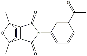 4-(3-acetylphenyl)-1,7-dimethyl-10-oxa-4-azatricyclo[5.2.1.0~2,6~]dec-8-ene-3,5-dione 结构式