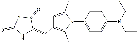 5-({1-[4-(diethylamino)phenyl]-2,5-dimethyl-1H-pyrrol-3-yl}methylene)-2,4-imidazolidinedione 结构式