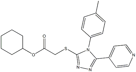 cyclohexyl {[4-(4-methylphenyl)-5-(4-pyridinyl)-4H-1,2,4-triazol-3-yl]sulfanyl}acetate 结构式