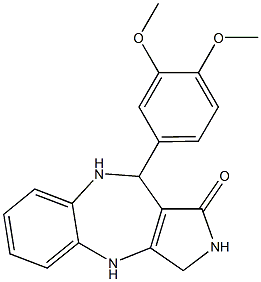 10-(3,4-dimethoxyphenyl)-3,4,9,10-tetrahydropyrrolo[3,4-b][1,5]benzodiazepin-1(2H)-one 结构式