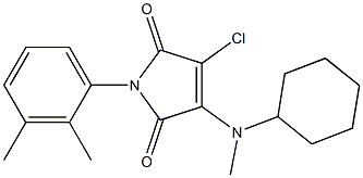3-chloro-4-[cyclohexyl(methyl)amino]-1-(2,3-dimethylphenyl)-1H-pyrrole-2,5-dione 结构式